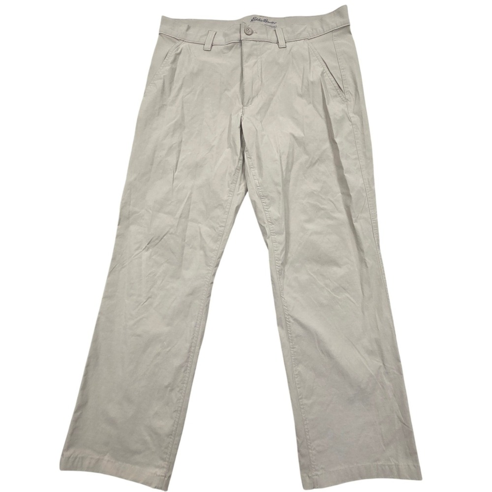 Eddie Bauer Horizon Guide Chino Pants Khaki Tan Nylon Stretch Mens 34x30‎